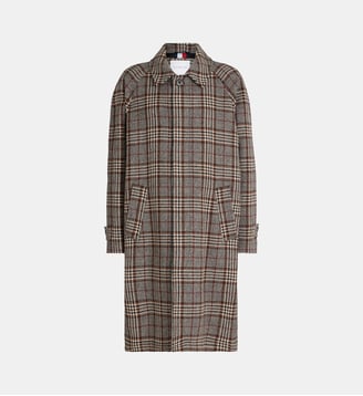 Manteau mi-long en laine - Tommy Hilfiger - Marron et écru