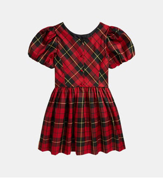 Robe patineuse à manches ballon - Polo Ralph Lauren - Rouge et noir