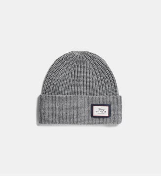 Bonnet en laine à revers - Tommy Hilfiger - Gris moyen
