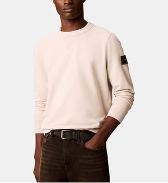 Sweat-shirt Badge - Calvin Klein - Beige clair