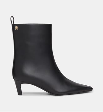 Bottines en cuir à talon - Tommy Hilfiger - Noir