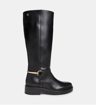 Bottes plates en cuir - Tommy Hilfiger - Noir