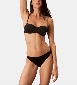 Culotte nylon stretch dentelle - Calvin Klein - Noir