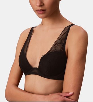 Soutien-gorge triangle plunge - Calvin Klein - Noir