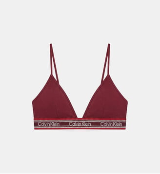 Soutien-gorge triangle sans armatures Retro - Calvin Klein - Bordeaux foncé