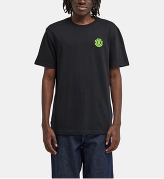 T-shirt droit coton logo signature - Element - Noir