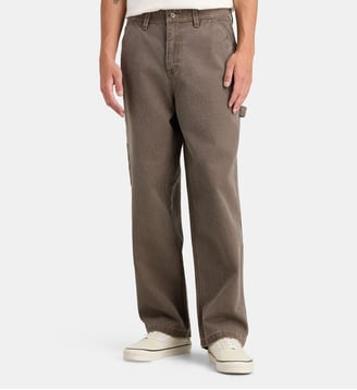 Jean Big Carpenter coton denim délavé - Element - Marron clair