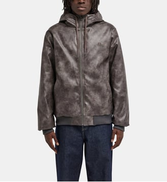 Veste droite zippée capuche effet délavé - Element - Noir
