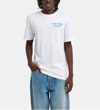 T-shirt droit coton imprimé fantaisie signature - Element - Blanc
