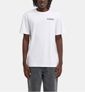 T-shirt droit coton imprimé fantaisie signature - Element - Blanc