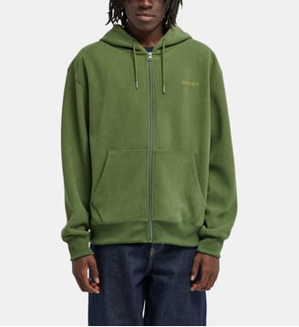 Sweat droit zippé capuche signature velours côtelé - Element - Vert