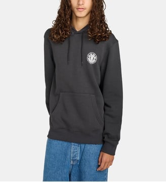 Hoodie ample coton mélangé logo signature - Element - Noir