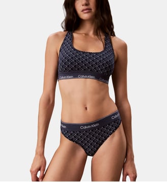 String stretch monogramme all-over - Calvin Klein - Bleu marine