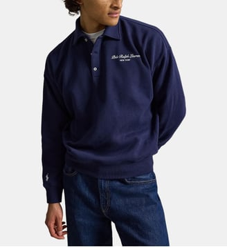Sweat Polo droit en coton mélangé signature - Polo Ralph Lauren - Bleu marine