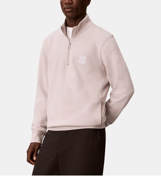 Sweat-shirt col montant zippé - Calvin Klein - Beige clair