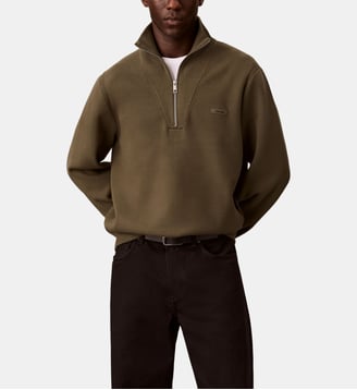 Pull droit col camionneur - Calvin Klein - Kaki