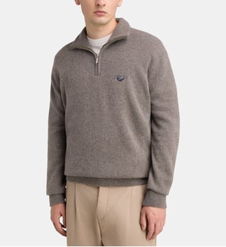 Pull camionneur Delepine patch cœur en laine - Maison Labiche - Anthracite