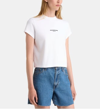 T-shirt droit et court coton - Alexander Wang - Blanc