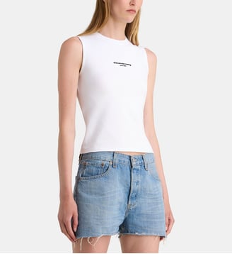 Débardeur ajusté signature coton - Alexander Wang - Blanc