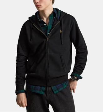 Sweat-shirt zippé en coton mélangé - Polo Ralph Lauren - Noir