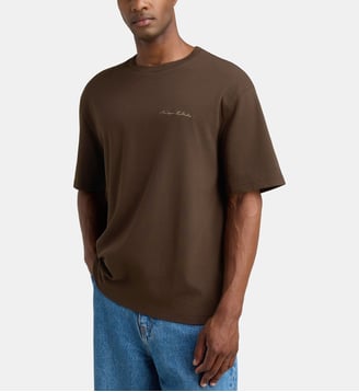 T-shirt droit Chassaigne signature en coton bio - Maison Labiche - Marron foncé