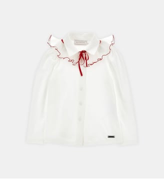 Chemise à collerette amovible Gorgera - Monnalisa - Blanc et rouge