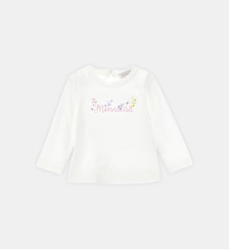 T-shirt à manches longues et logo - Monnalisa - Blanc