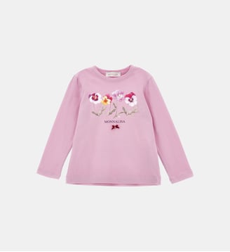 T-shirt à noeud - Monnalisa - Rose