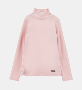 T-shirt à col roulé côtelé - Monnalisa - Rose