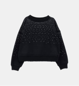 Sweat-shirt clouté - Monnalisa - Nero