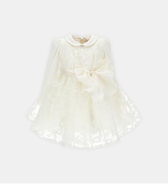 Robe en tulle avec nœuds - Monnalisa - Panna