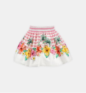 Jupe patineuse courte - Monnalisa - Rose et blanc