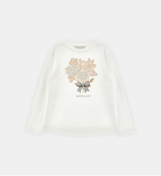 T-shirt à manches longues - Monnalisa - Écru