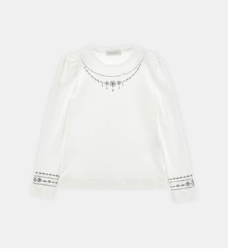 Top à strass - Monnalisa - Panna