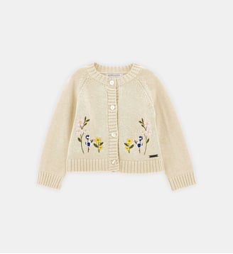 Cardigan en maille mélangée - Monnalisa - Écru