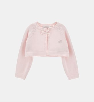 Gilet à noeud en strass - Monnalisa - Rose