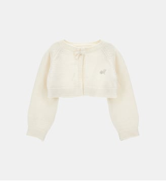 Gilet à noeud en strass - Monnalisa - Panna