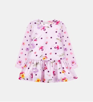 Robe courte à volants - Monnalisa - Violet