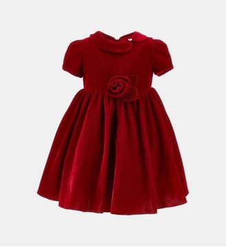 Robe évasée en velours - Monnalisa - Rouge