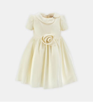 Robe évasée en velours - Monnalisa - Blanc