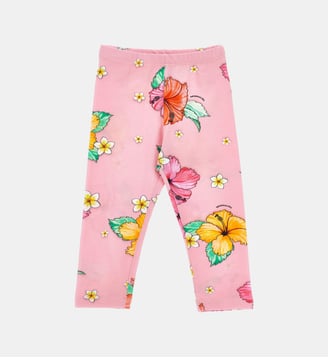 Legging imprimé fleurs d'hibiscus - Monnalisa - Rose