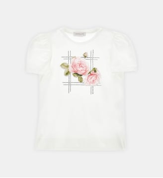T-shirt à strass - Monnalisa - Blanc