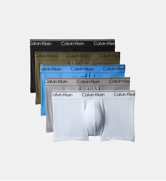 Lot de 5 boxers nylon stretch signature - Calvin Klein - Multicolore