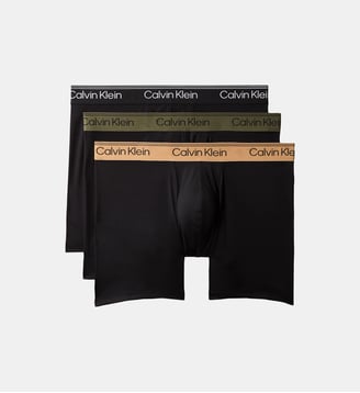 Lot de 3 boxers nylon stretch signature - Calvin Klein - Noir