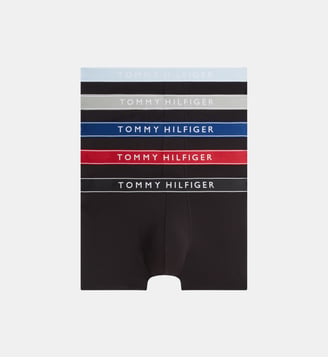 Lot de 5 boxers coton stretch signature - Tommy Hilfiger - Noir