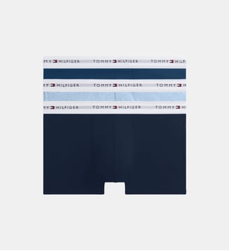 Lot de 3 boxers coton stretch signature - Tommy Hilfiger - Bleu