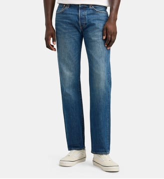 Jean droit 501 Original délavé - Levi's - Bleu jean moyen