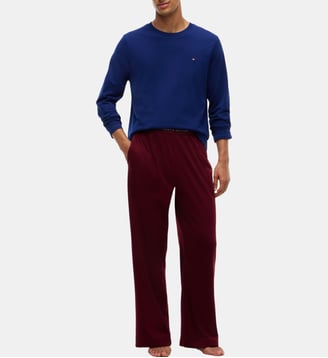 Pyjama long LS Jersey Set - Tommy Hilfiger - Bleu et rouge