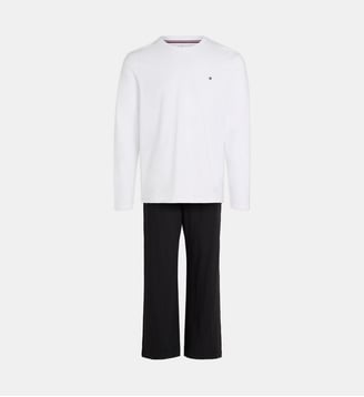 Ensemble de pyjama long en jersey - Tommy Hilfiger - Blanc et noir