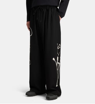 Pantalon large fluide graffitis - Y-3 - Noir